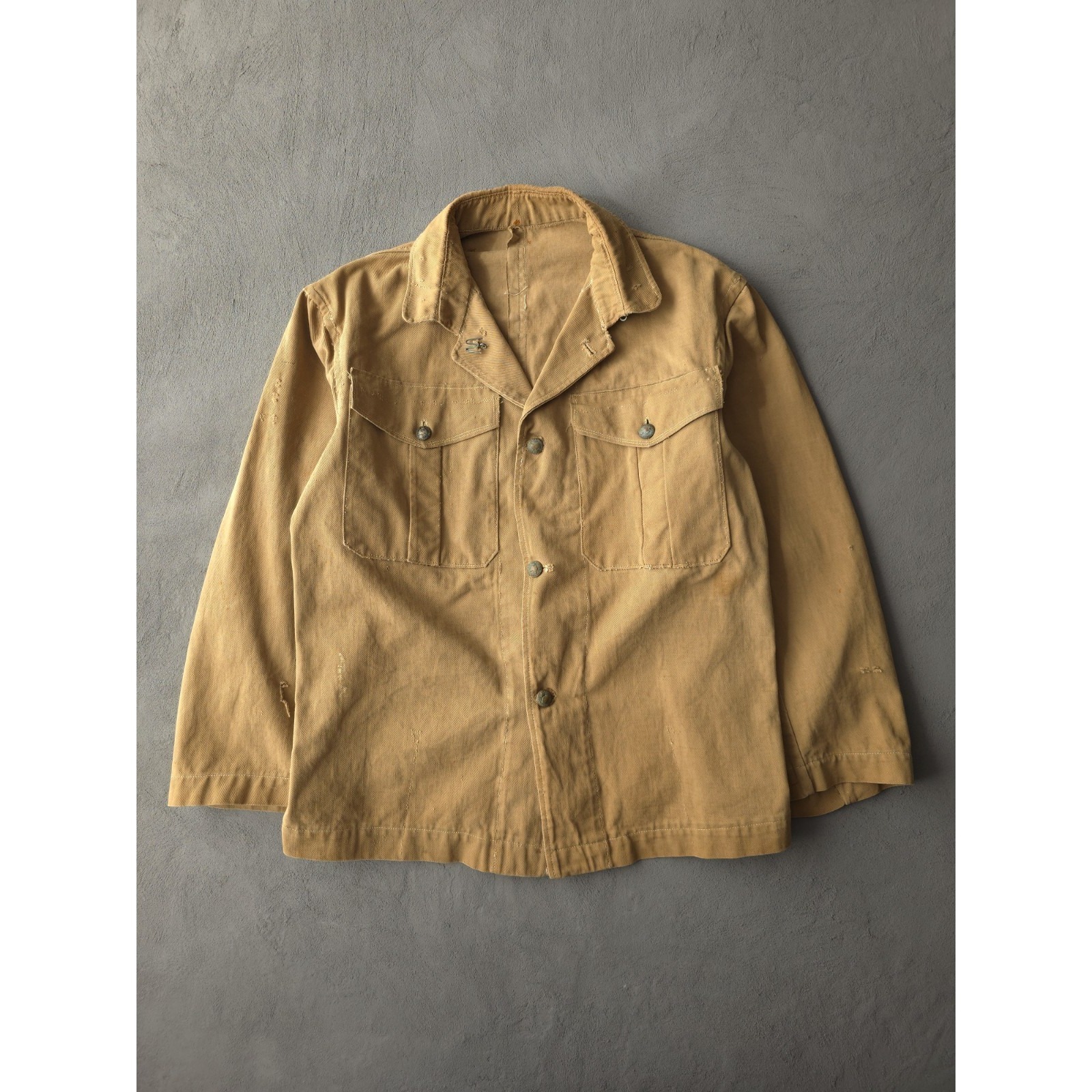Vintage 1940s Ww2 Australian Military Forces Khaki Twill Cotton Army Shirt M